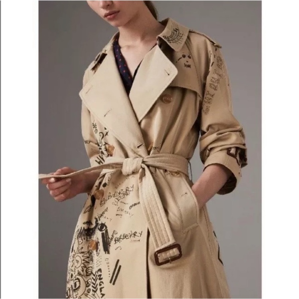 Brand New Burberry Trench Coat Kris Wu Graffiti